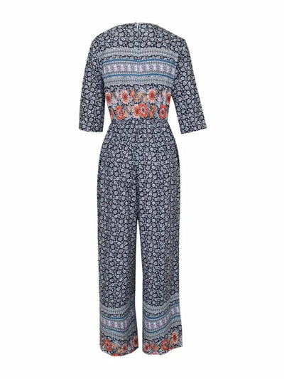 Nerina - Vintage Boho Tuta Con Floreale Stampa