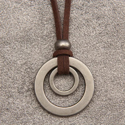 UnityRings - Collana Unisex Con Pendente a Doppio Cerchio
