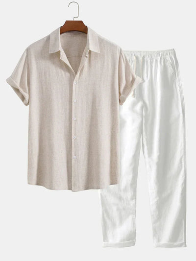 Booker - Camicia In Misto Lino Con Pantaloni Dritti