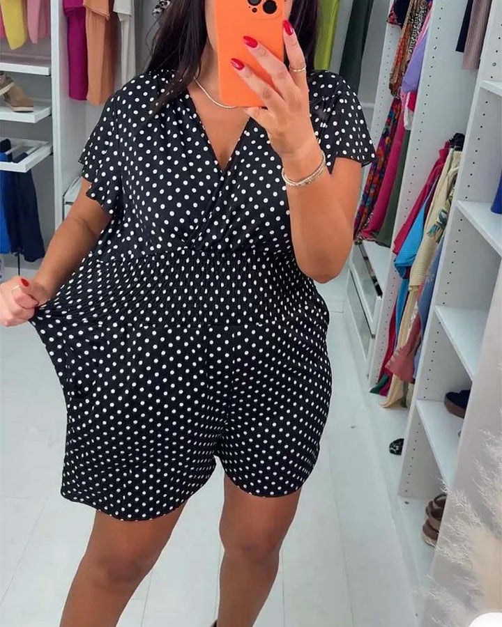 Peyton - Tuta Casuale A Maniche Corte Con Stampa A Pois
