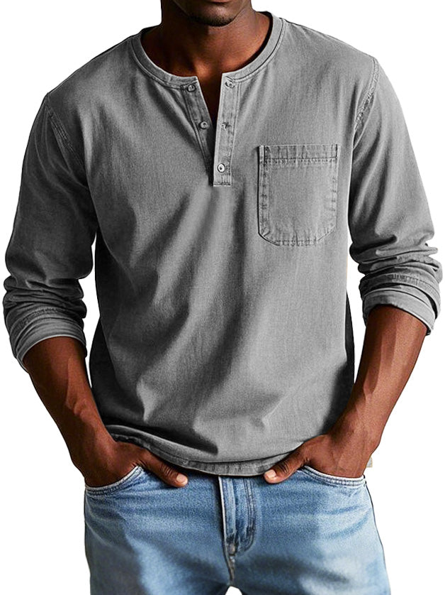 Neil - Camicia Vintage A Maniche Lunghe