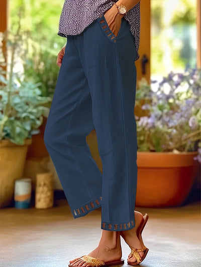 Tracey - Contrasto Trim Cropped Pantaloni