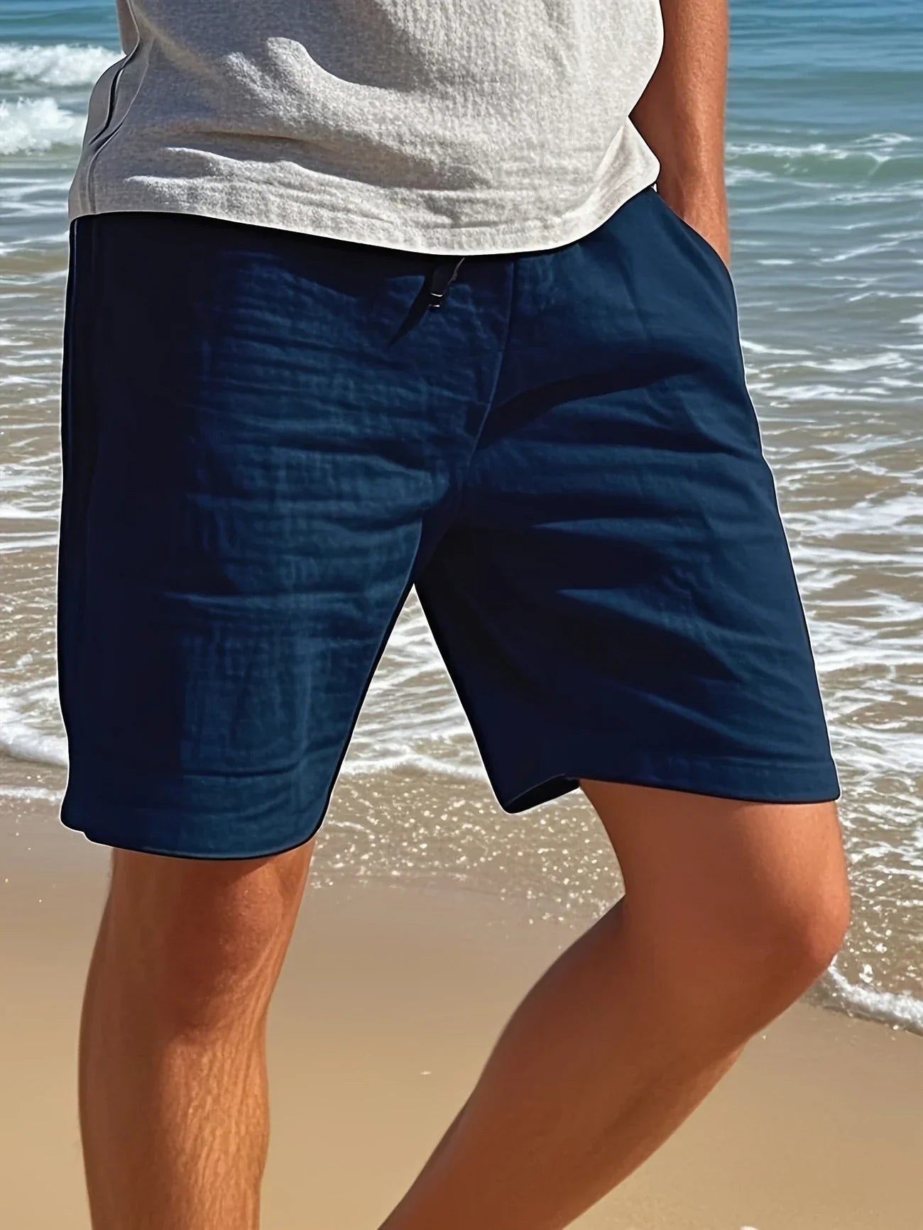 Callan - Pantaloncini Casual In Lino Con Tasca