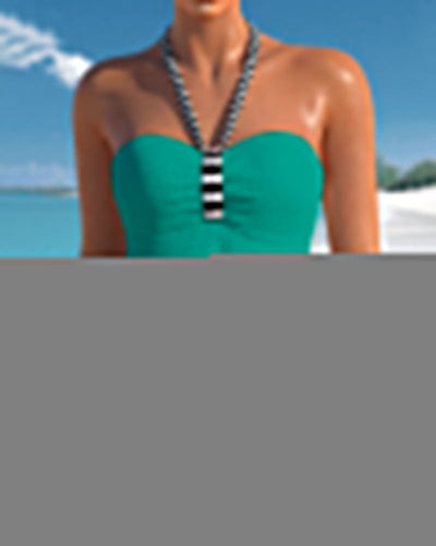 Arianna™ | Tankini a Righe Senza Schiena