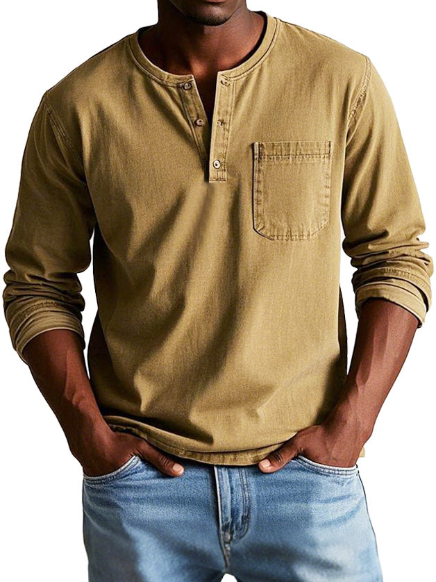Neil - Camicia Vintage A Maniche Lunghe