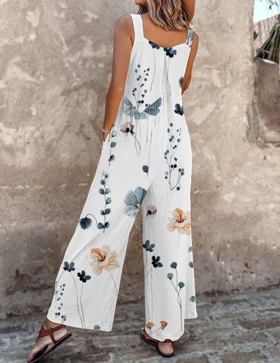 Nerys - Elegante Tuta Senza Maniche Con Stampa Floreale