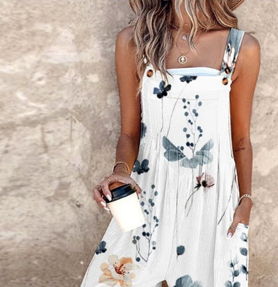 Nerys - Elegante Tuta Senza Maniche Con Stampa Floreale