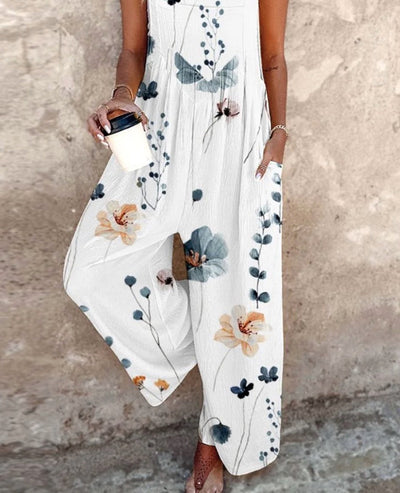 Nerys - Elegante Tuta Senza Maniche Con Stampa Floreale