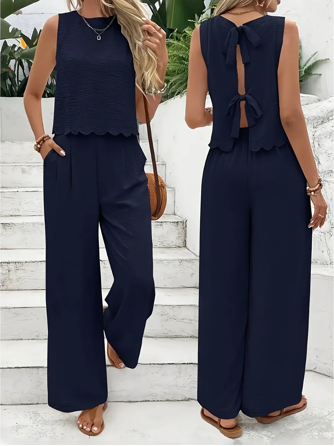 Raya - Elegante Completo a Due Pezzi Senza Maniche