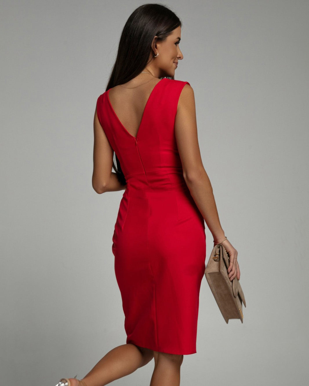 Crystal - Elegante abito casual con scollo a V