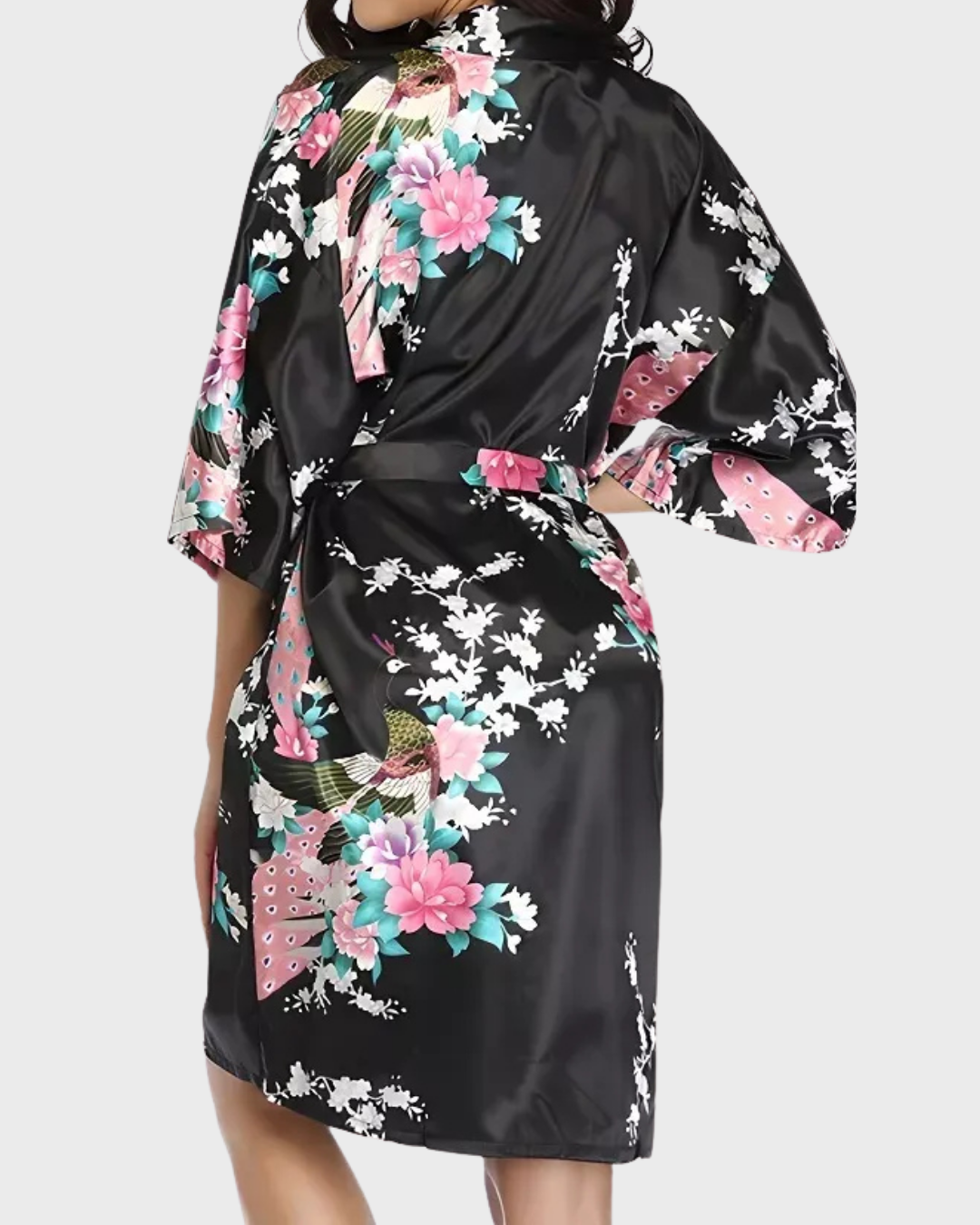 FLORA™ | KIMONO CORTO FLOREALE IN RASO