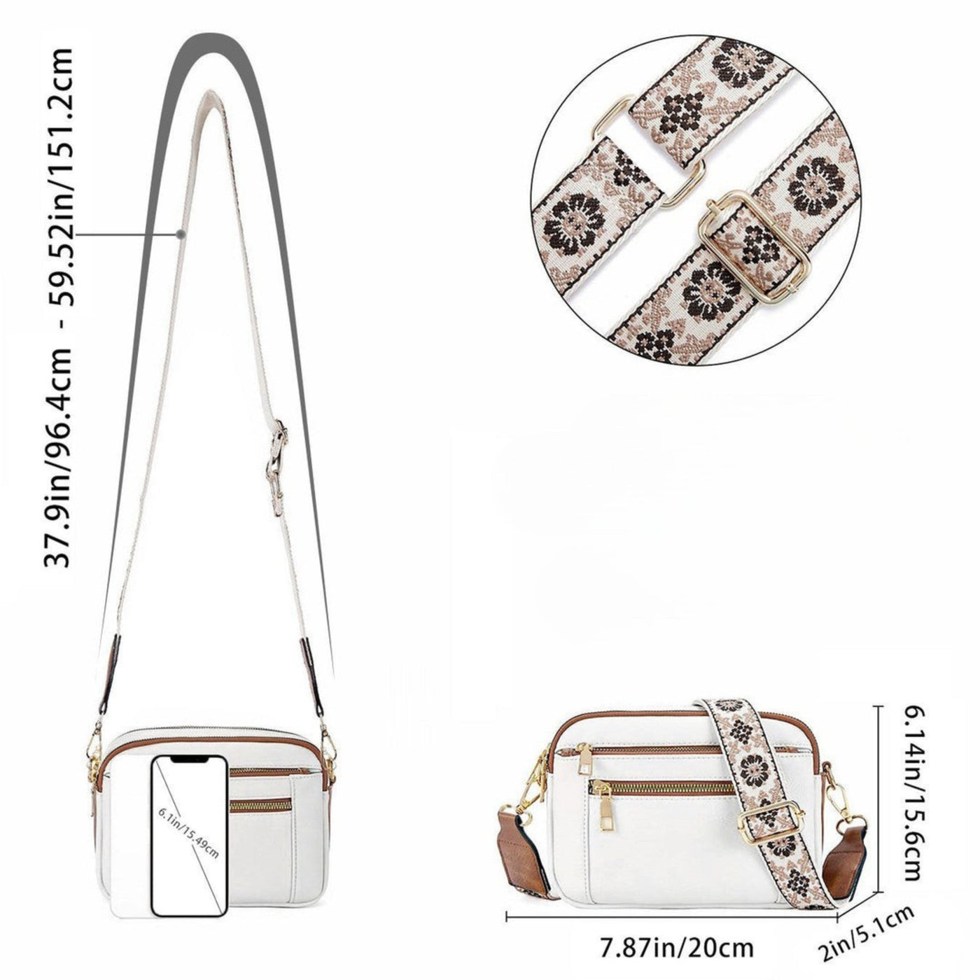 Sharena - Borsa a Tracolla Con Cinturino Floreale