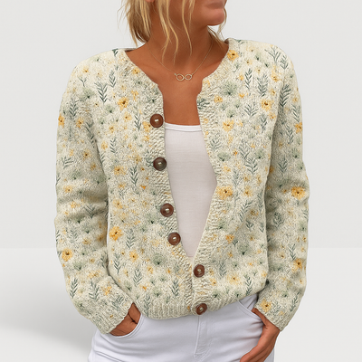 Alina | Cardigan a Maglia Floreale da Donna | Vestibilità Versatile