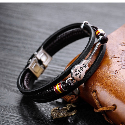 Nebil - Bracciale Unico fatto a mano in Pelle di Alta Qualità