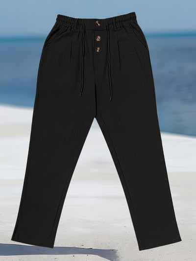 Aznar - Casual Lino Elastico Pantaloni