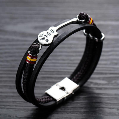 Nebil - Bracciale Unico fatto a mano in Pelle di Alta Qualità