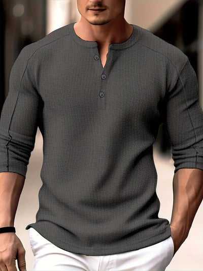 Pablo - Camicia Informale Lavorato a Maglia a Maniche Lunghe