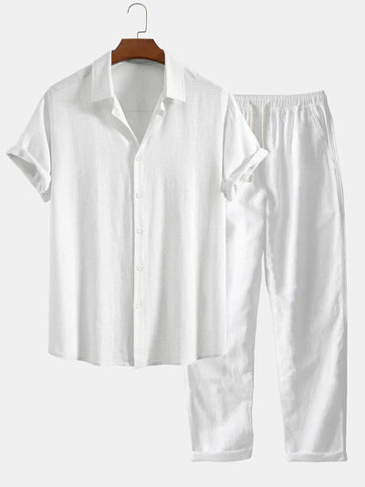 Booker - Camicia In Misto Lino Con Pantaloni Dritti
