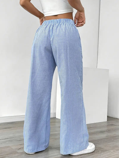 Alina - Elegante Pantalone A Righe Con Tasche