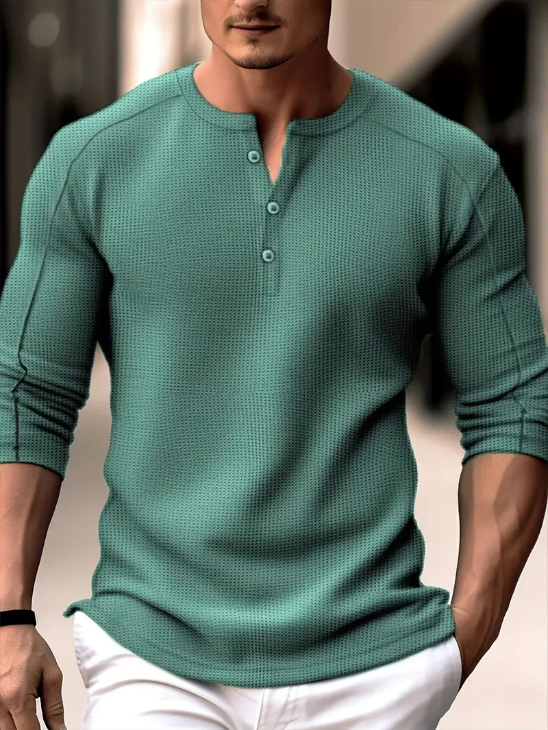 Pablo - Camicia Informale Lavorato a Maglia a Maniche Lunghe