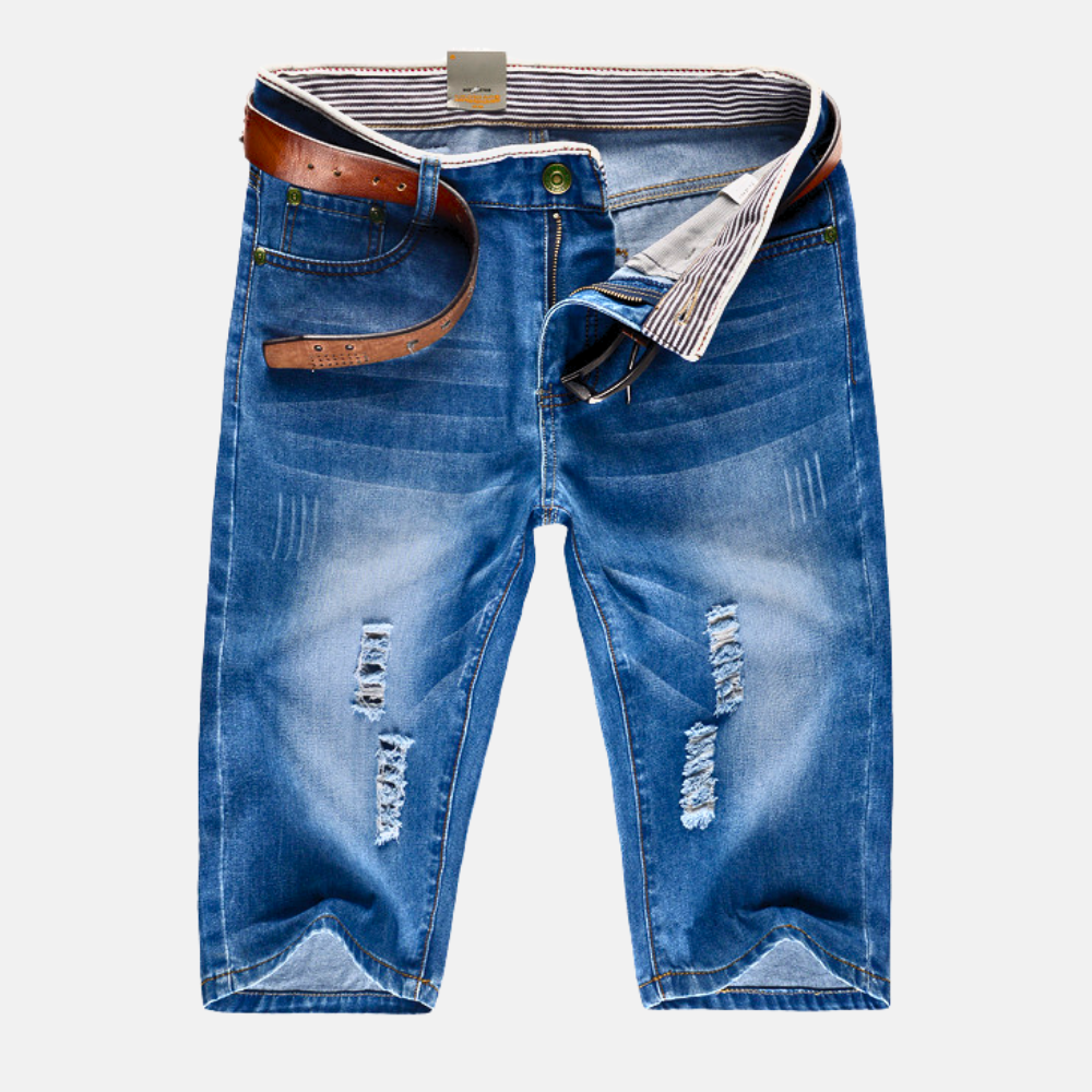 Eleena - Pantaloncini In Denim Effetto Consumato Cresta
