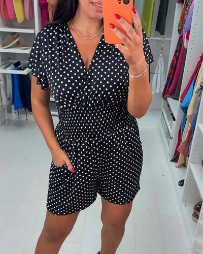 Peyton - Tuta Casuale A Maniche Corte Con Stampa A Pois