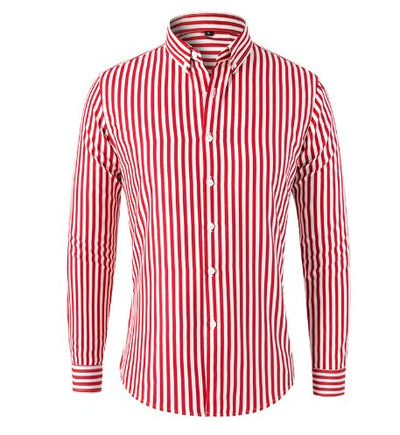Mormon - Camicia Casual A Righe Con Bottoni