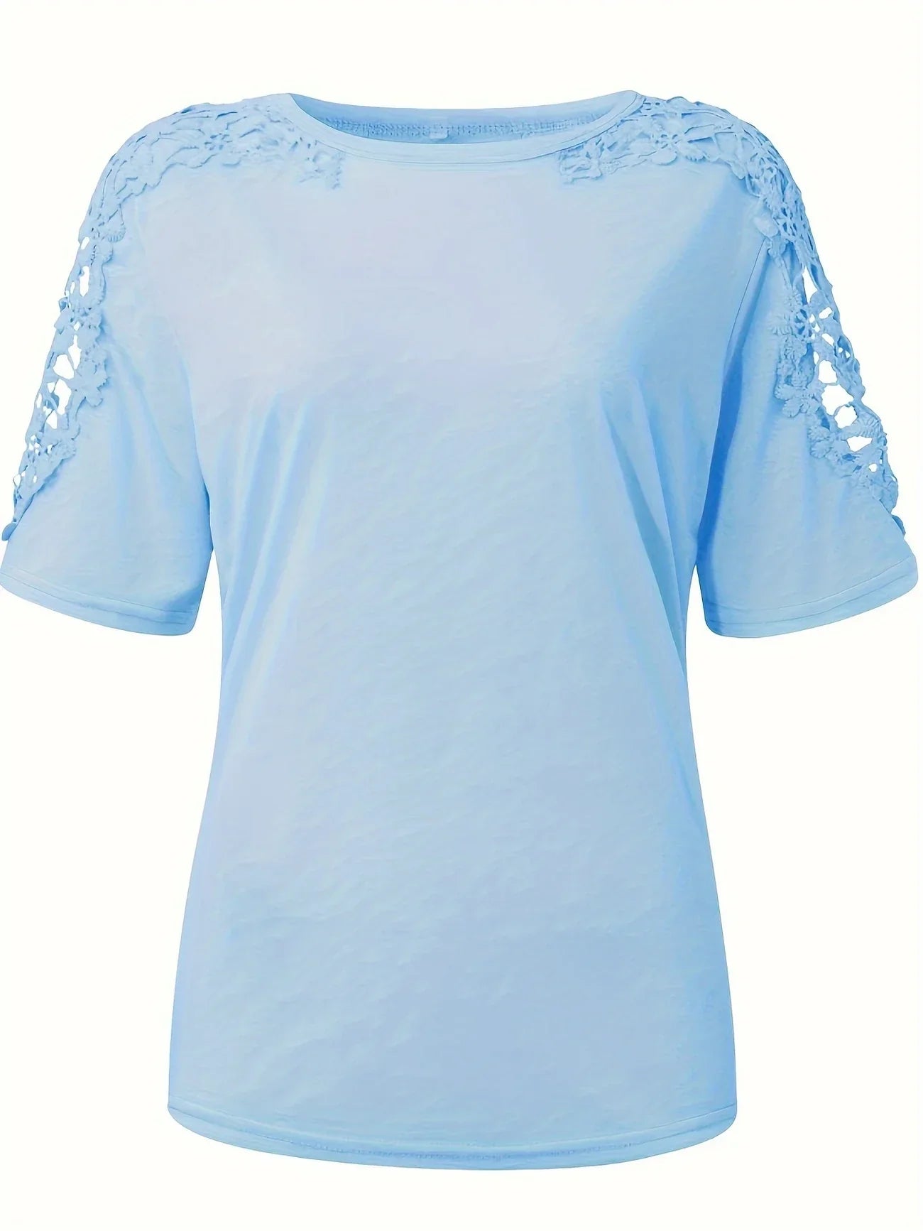 Ancuta - Elegante Maglietta Estiva a Maniche Corte Con Pizzo