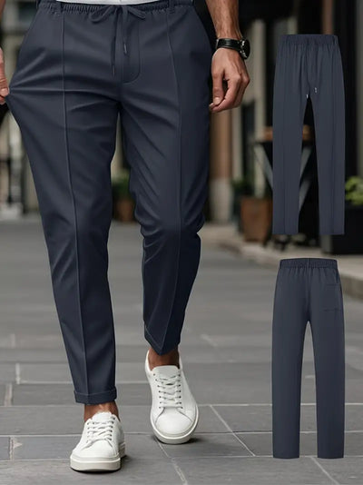 Crawford - Casual Vestibilità Slim Pantaloni Con Elastico in Vita