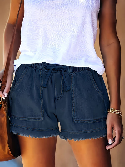 Katarina - Pantaloncini In Denim Con Elastico In Vita e Tasche