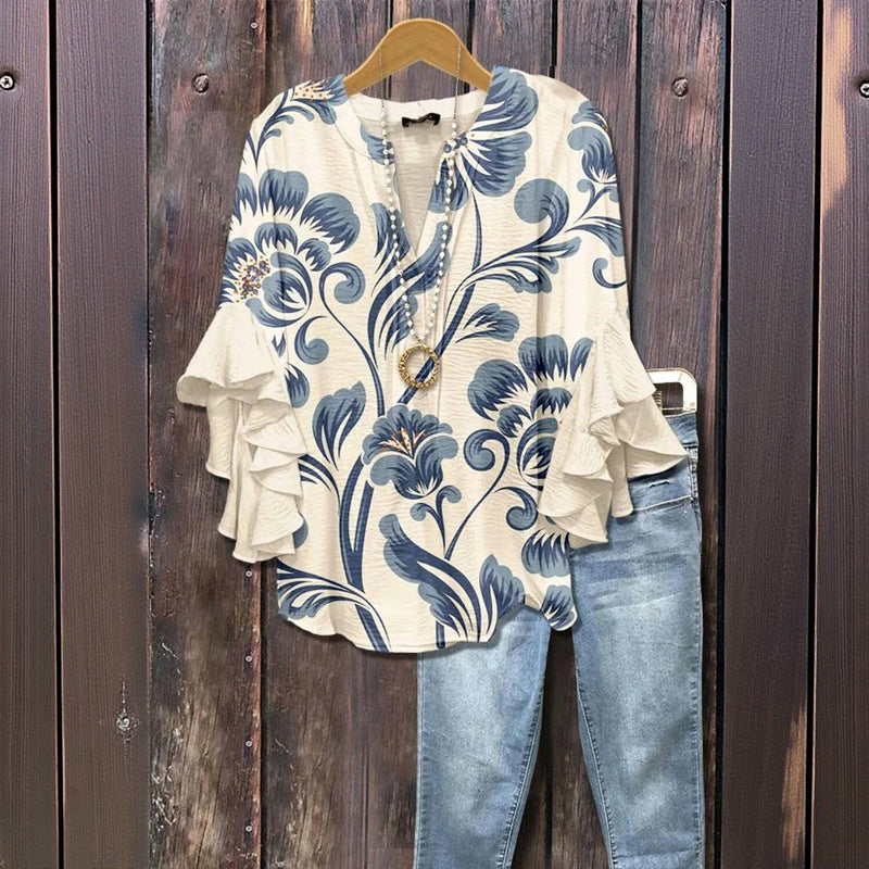 Emmeline - Blusa Floreale Casual Elegante