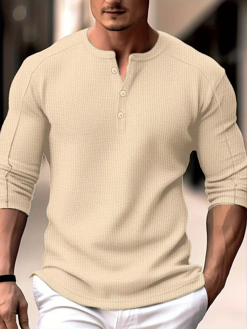 Pablo - Camicia Informale Lavorato a Maglia a Maniche Lunghe