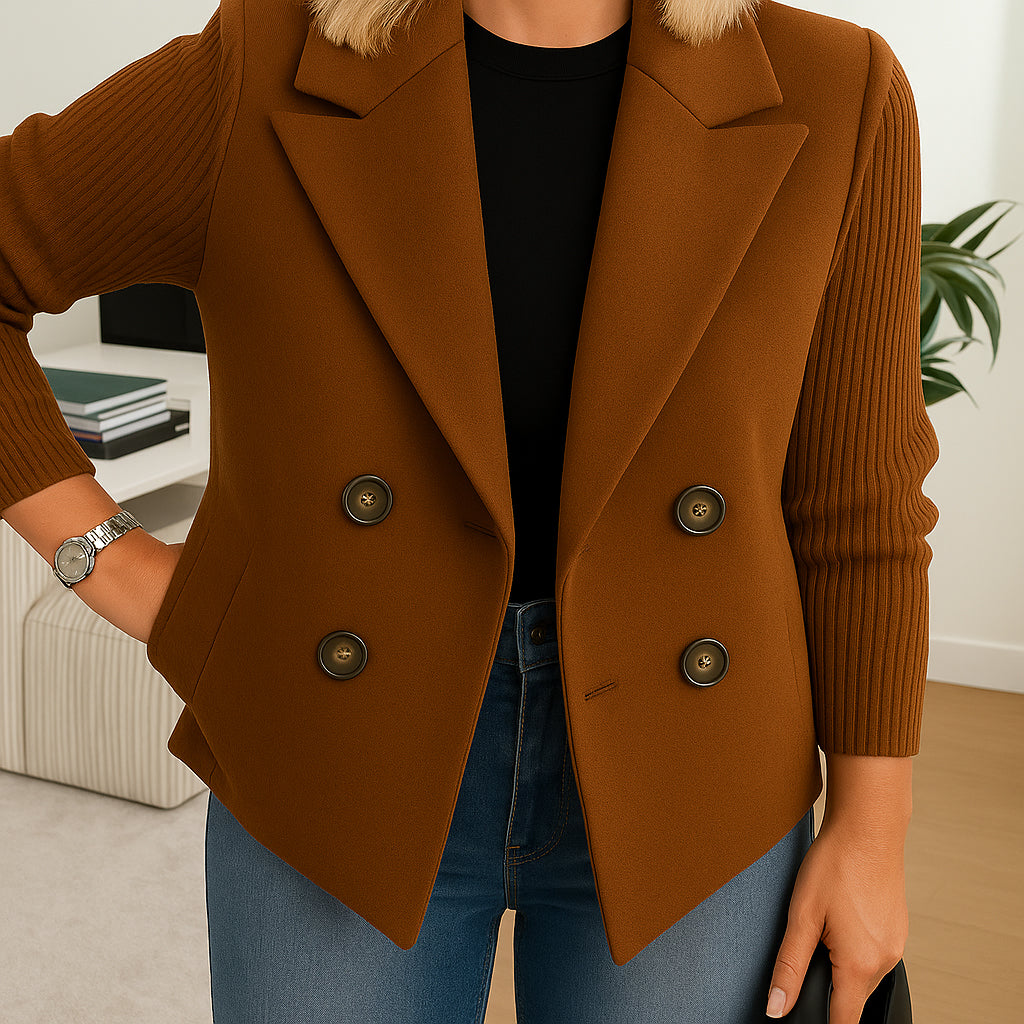 Rubino | Blazer Strutturato da Donna | Maniche a Maglia