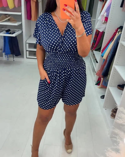 Peyton - Tuta Casuale A Maniche Corte Con Stampa A Pois