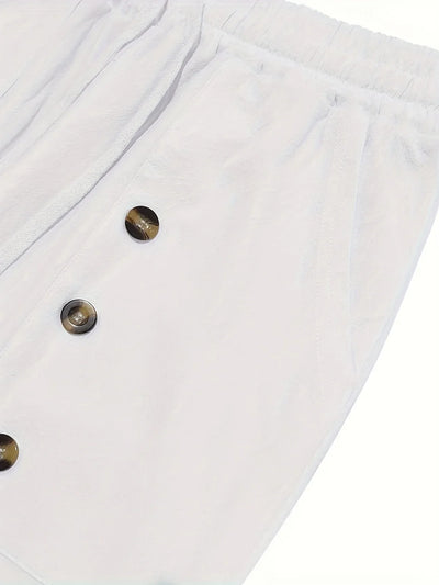 Beslan - Elegante Pantalone A Gamba Dritta Con Bottoni Dorati