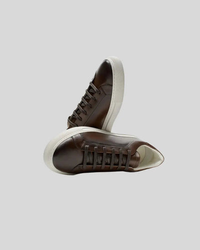 Sneakers Oxford in Pelle - Marrone Scuro