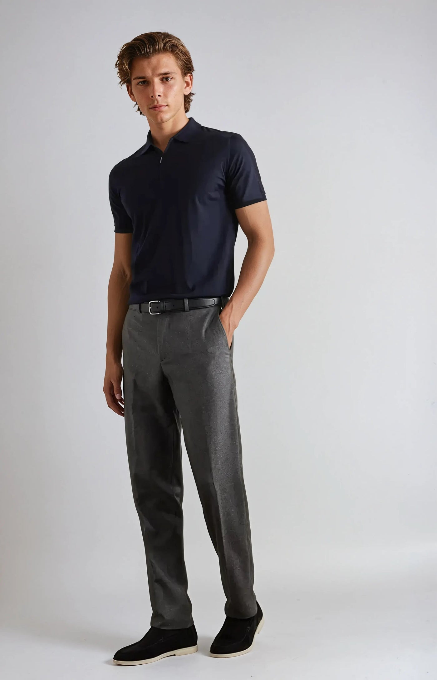 Mocassini in Suede - Nero Profondo