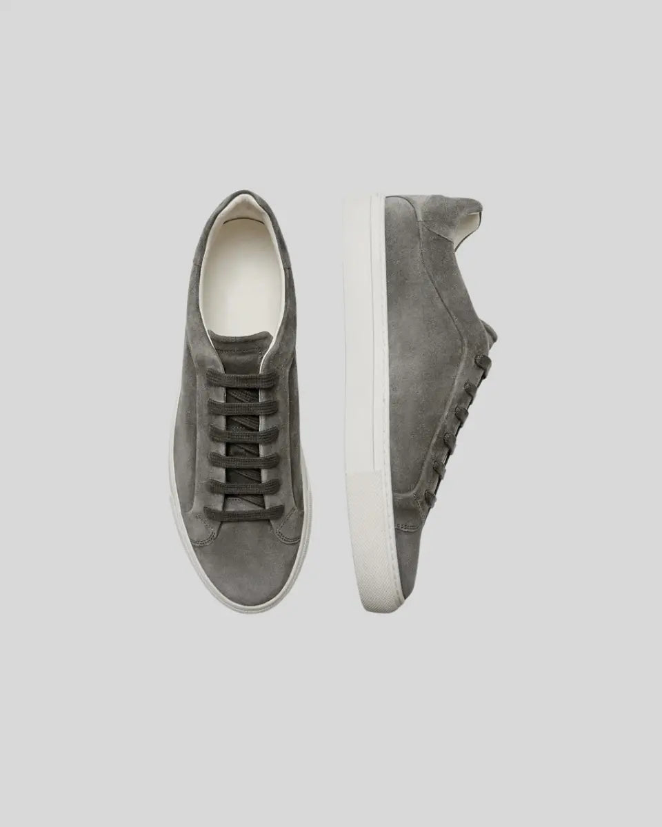 Sneakers Oxford in Pelle - Grigio Scuro
