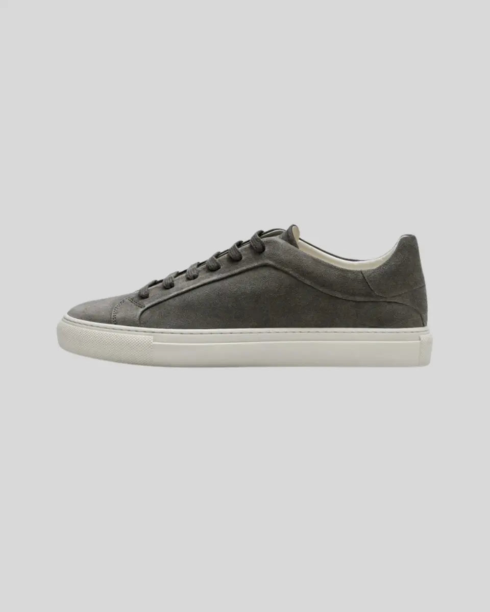 Sneakers Oxford in Pelle - Grigio Scuro
