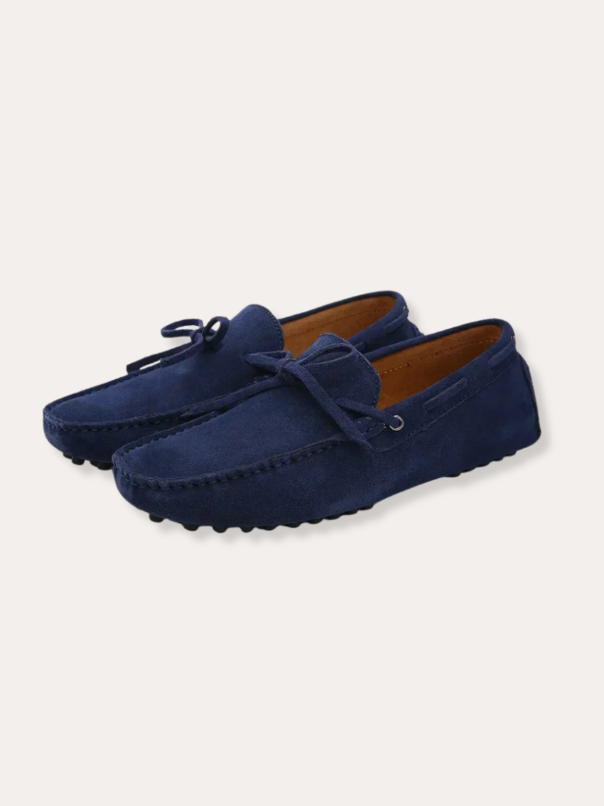 Mocassini da Guida in Suede - Blu Marino
