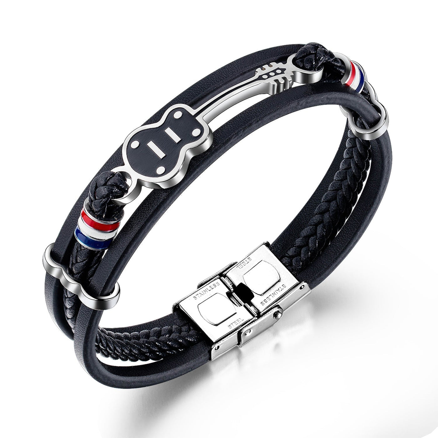 Nebil - Bracciale Unico fatto a mano in Pelle di Alta Qualità