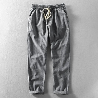 Clarke - Pantaloni Casuale in Lino Con Coulisse In Vita