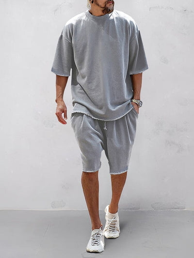 Khetag - Casual Vestibilità ampia Solido Set sportivo