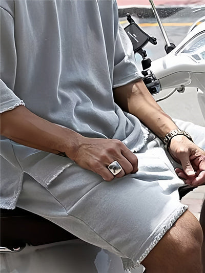 Khetag - Casual Vestibilità ampia Solido Set sportivo