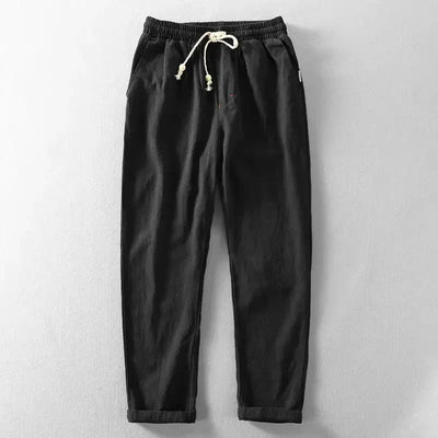 Clarke - Pantaloni Casuale in Lino Con Coulisse In Vita