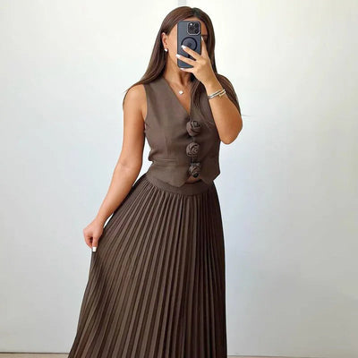 Beyza - Elegante Completo A Due Pezzi Senza Maniche