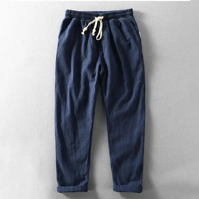 Clarke - Pantaloni Casuale in Lino Con Coulisse In Vita