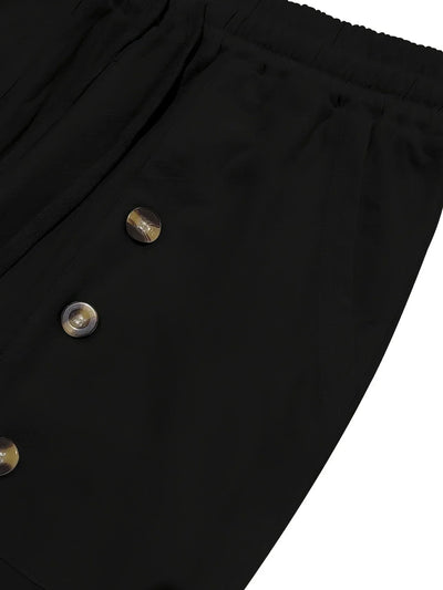 Beslan - Elegante Pantalone A Gamba Dritta Con Bottoni Dorati
