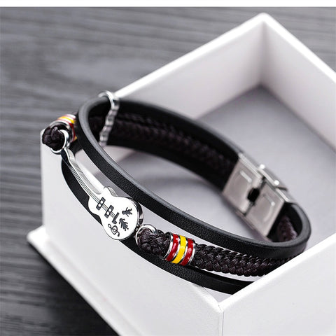 Nebil - Bracciale Unico fatto a mano in Pelle di Alta Qualità