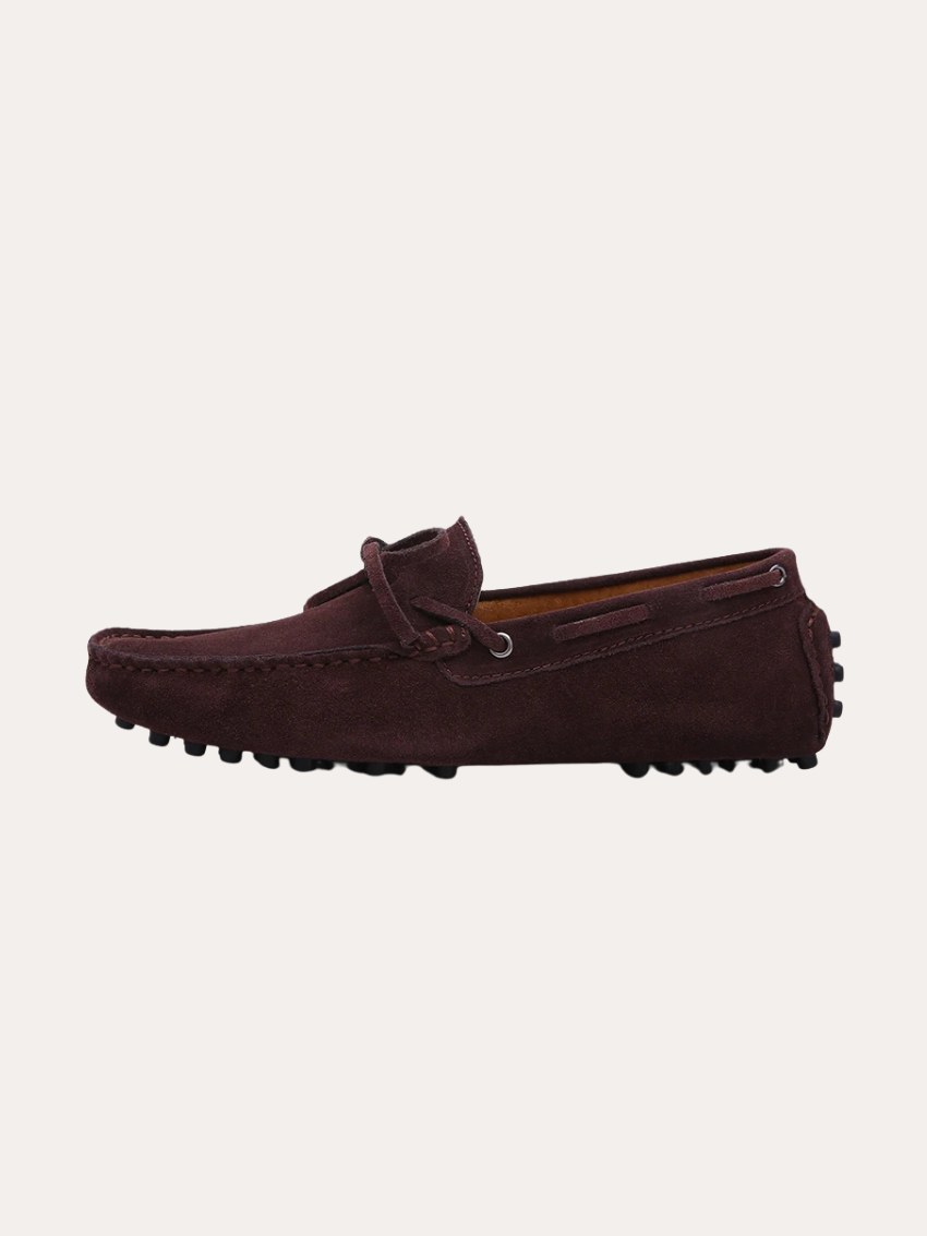 Mocassini da guida in suede - Marrone scuro